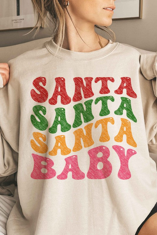 SANTA BABY CHRISTMAS OVERSIZED SWEATSHIRT