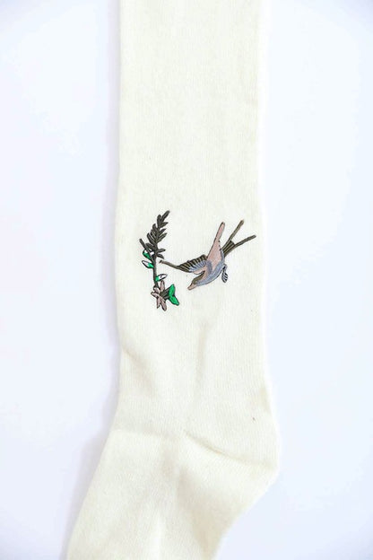 Hummingbird Wool Knee High Socks