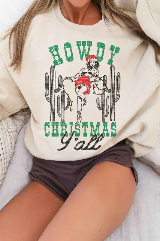 HOWDY CHRISTMAS YALL OVERSIZED SWEATSHIRT