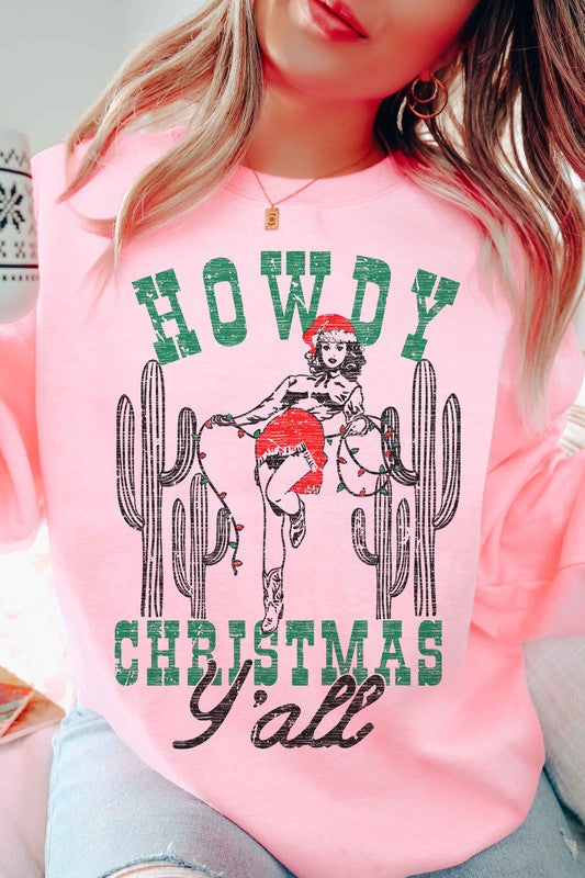 HOWDY CHRISTMAS YALL OVERSIZED SWEATSHIRT