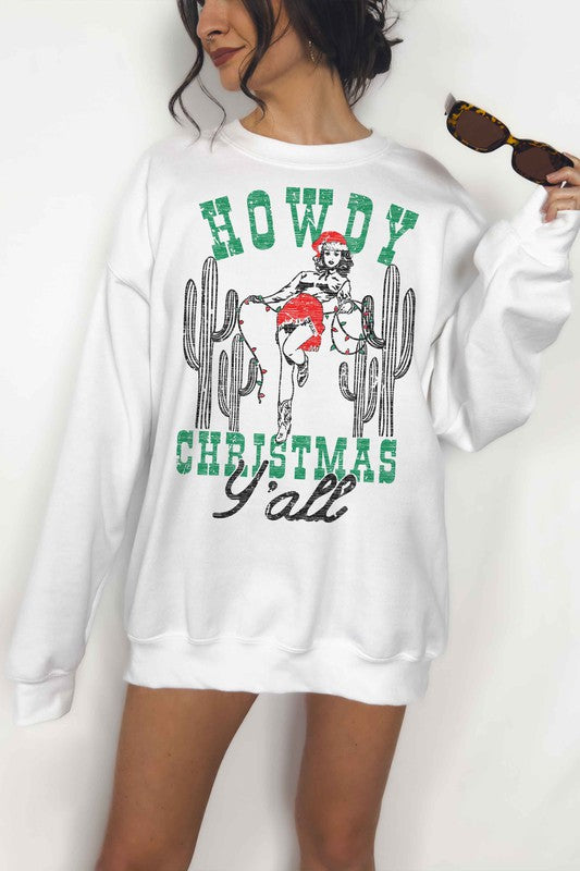 HOWDY CHRISTMAS YALL OVERSIZED SWEATSHIRT