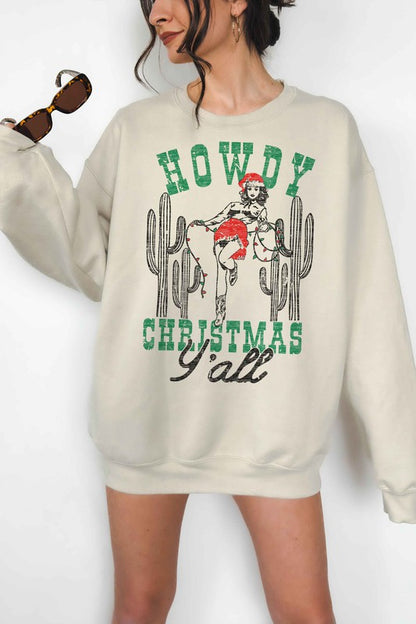 HOWDY CHRISTMAS YALL OVERSIZED SWEATSHIRT