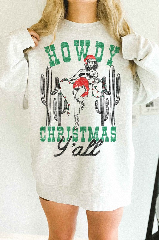 HOWDY CHRISTMAS YALL OVERSIZED SWEATSHIRT