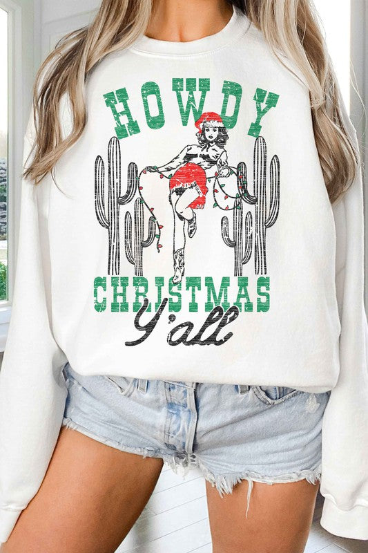 HOWDY CHRISTMAS YALL OVERSIZED SWEATSHIRT