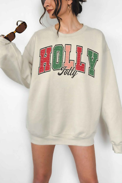 HOLLY JOLLY CHRISTMAS OVERSIZED SWEATSHIRT