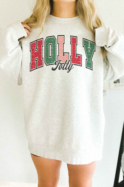 HOLLY JOLLY CHRISTMAS OVERSIZED SWEATSHIRT