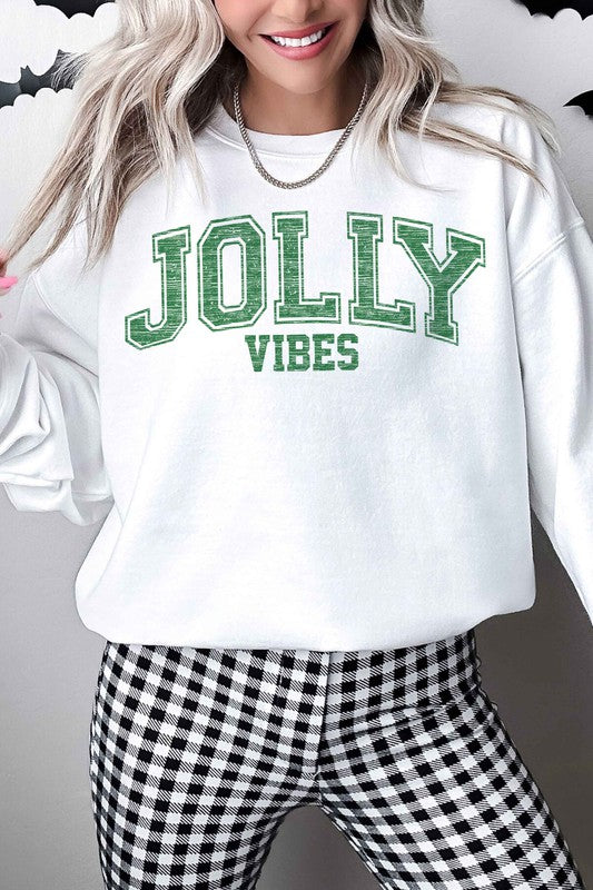 JOLLY CHRISTMAS VIBES OVERSIZED GRAPHIC SWEATSHIRT