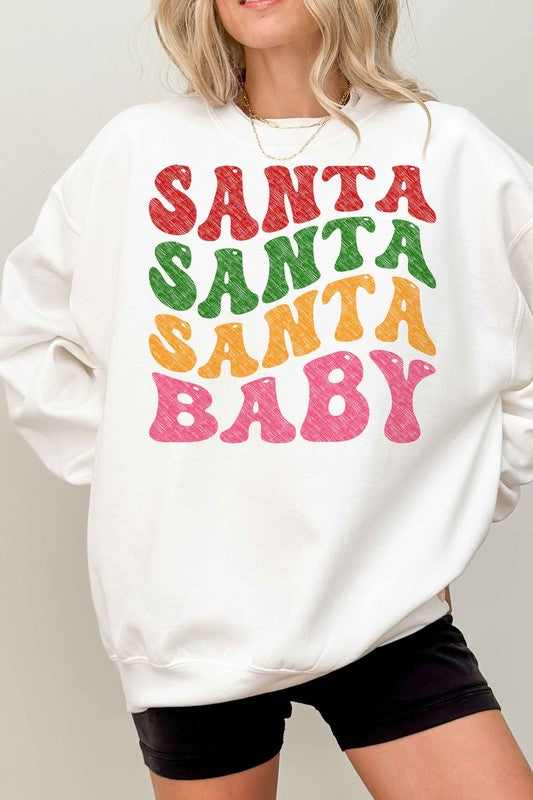 SANTA BABY CHRISTMAS OVERSIZED SWEATSHIRT