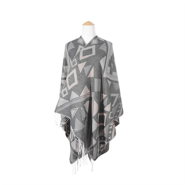 TRIBAL PRINT PONCHO